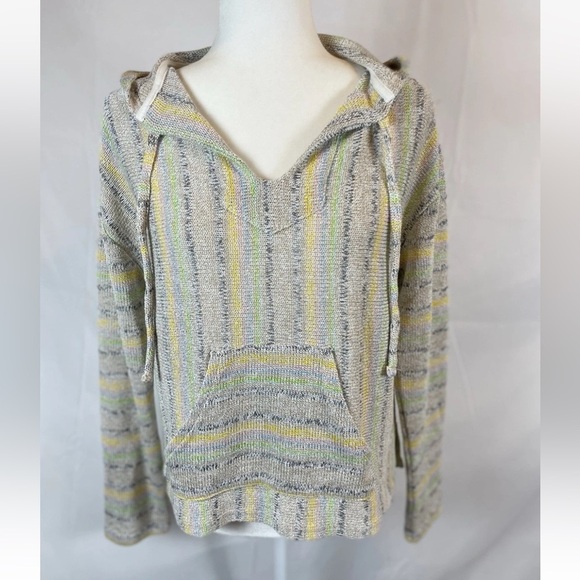 Earthbound Drug Rug Soft Pullover Knit Hooded Rainbow Color Top Woman’s Size L - Picture 5 of 15